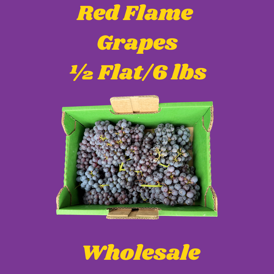 Seedless Red Flame Grapes Wholesale (1/2 Flat)
