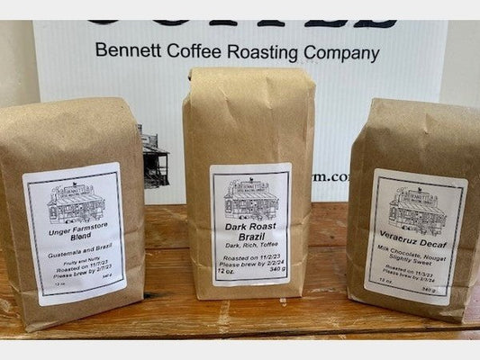 Bennett Coffee -- Medium, Dark and Decaf