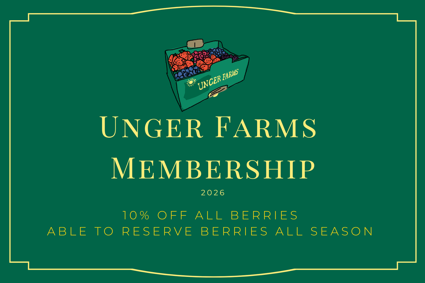 2026 Unger Farms Member - Gift Card