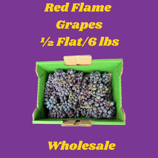 Seedless Red Flame Grapes Wholesale (1/2 Flat)